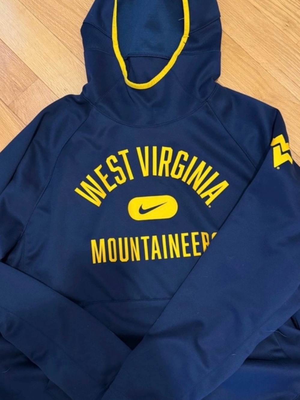Nike Navy and Gold West Virginia Mountaineers Pullover Hoodie